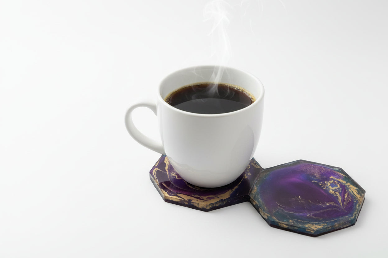 4 Royalty Coasters + a coaster holder