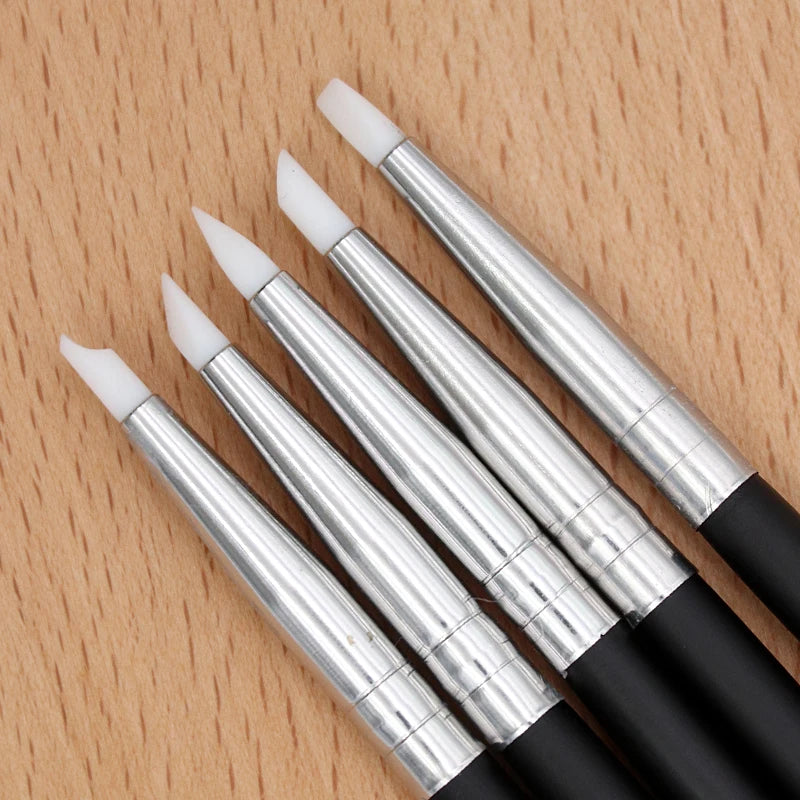 5Pcs Dental Resin Silicone Shaping Pen Brush Art Brush Dentistry Composite Cement Porcelain Teeth Shaping DIY Drawing Tool