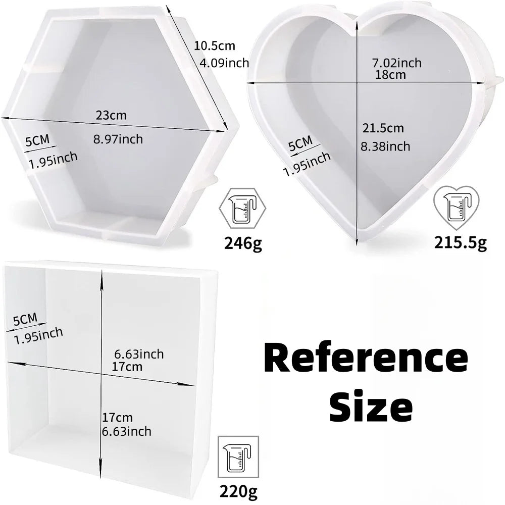 Large Resin Molds Silicone, Epoxy Resin Casting Craft Mold for Flower Preservation Bookends DIY Art Jewelry Making Tools