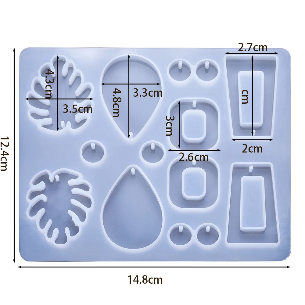 Pendant Silicone Mold Irregular Drop Earring Mold For Craft DIY Charms Necklace And Keychain Crystal Epoxy Resin Jewelry Making