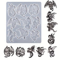 1pc DIY Epoxy Resin Dragon And Phoenix Pattern Necklace Keychain Silicone Mold Jewelry Pendant Drop Glue Mold