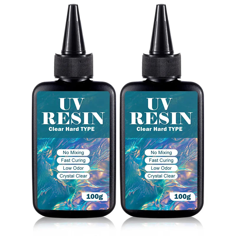 UV Resin Kit with Light Upgraded Hard Type Crystal Clear Ultraviolet Curing UV Resin for Craft DIY Jewelry Making Molds Casting