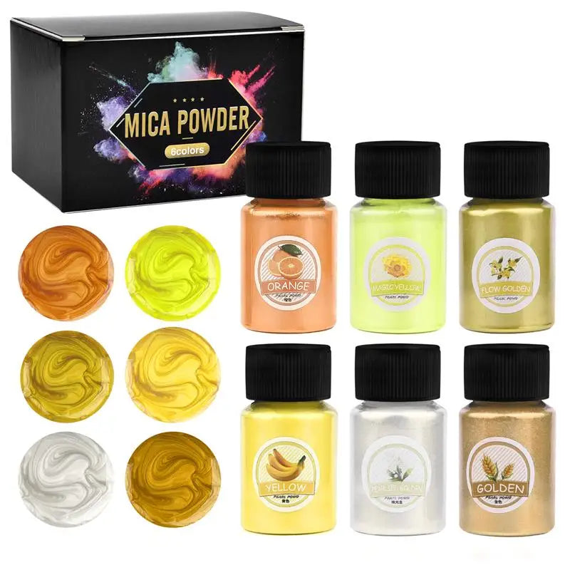 6/24/30Pcs-Set Epoxy Resin Dye Mica Powder Powdered Pigments Set Resin Mica Pearlescent Resin Pearl Box-Packed Micas Colorants