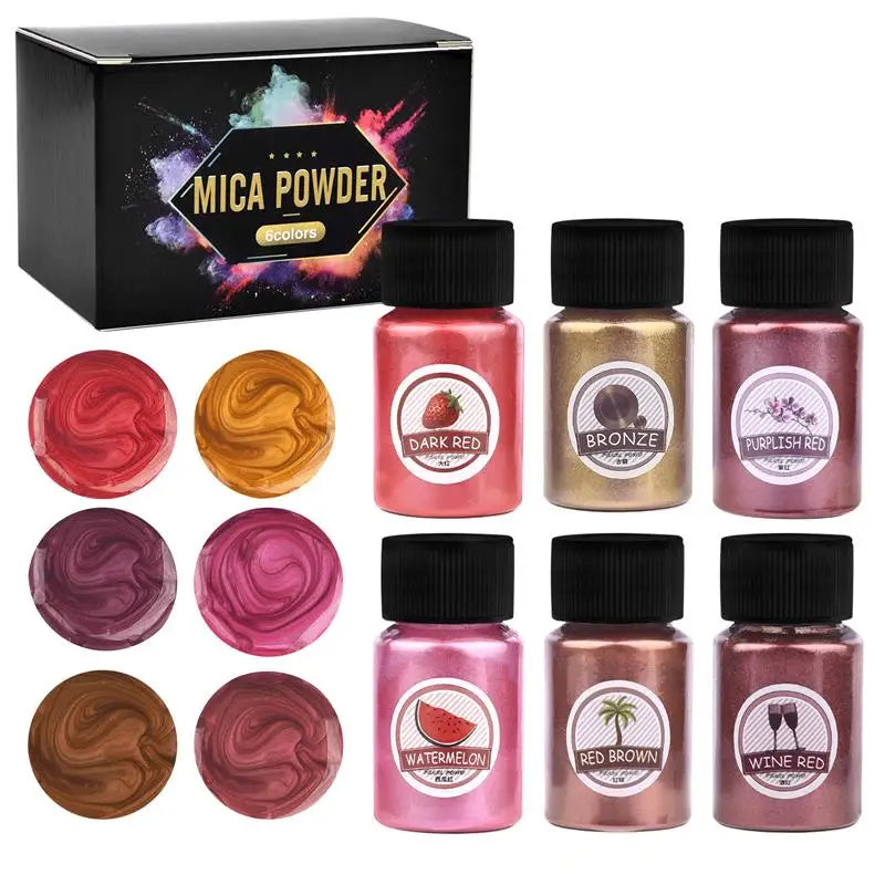 6/24/30Pcs-Set Epoxy Resin Dye Mica Powder Powdered Pigments Set Resin Mica Pearlescent Resin Pearl Box-Packed Micas Colorants