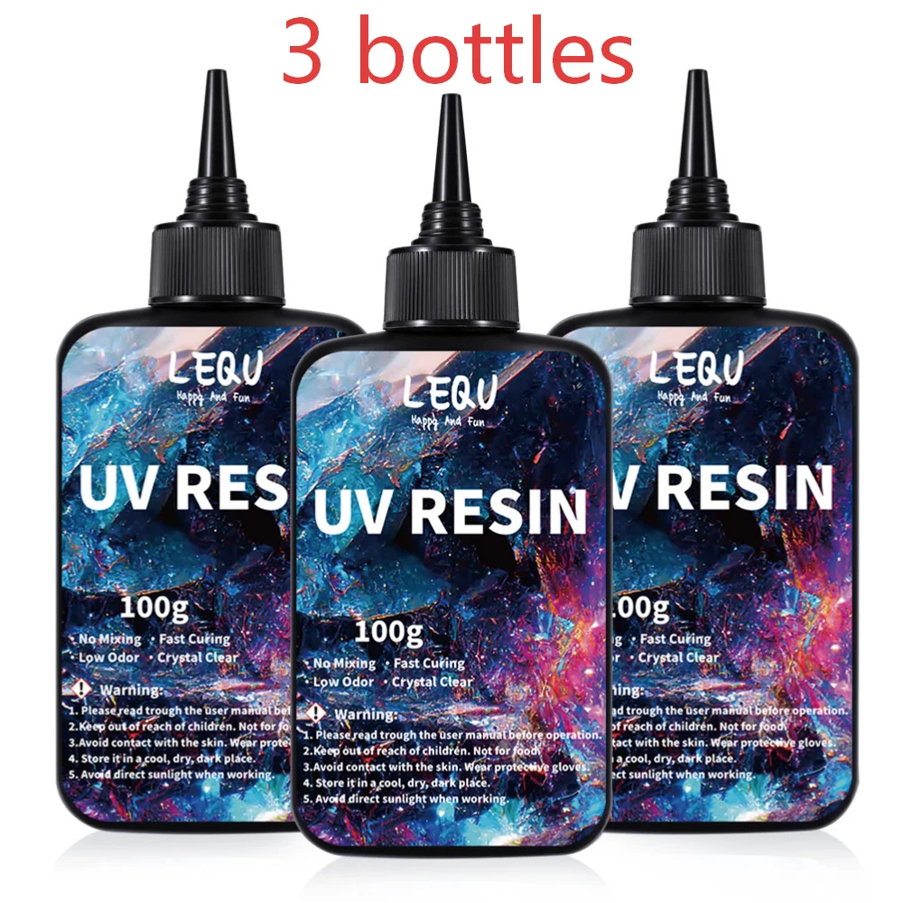100/200/500/1000g UV Epoxy Resin Glue High Clarity Fast Drying Adhesive High Hardness DIY Supplies For Resin Glue Jewelry Making