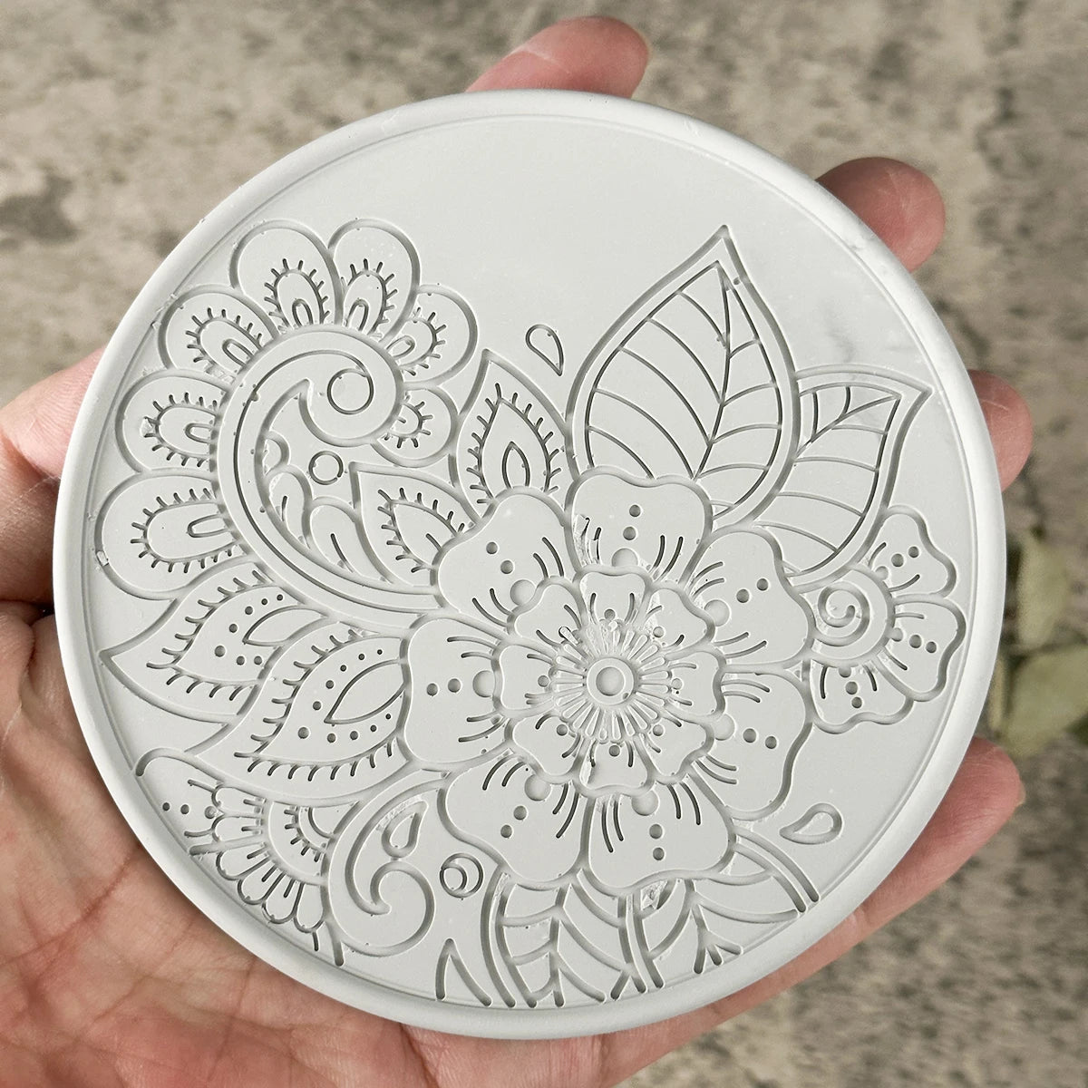 Flower Coaster Silicone Mold Epoxy Resin Crystal Plaster Concrete Mold DIY Round Coffee Wine Glass Tea Coaster Tray Home Decor