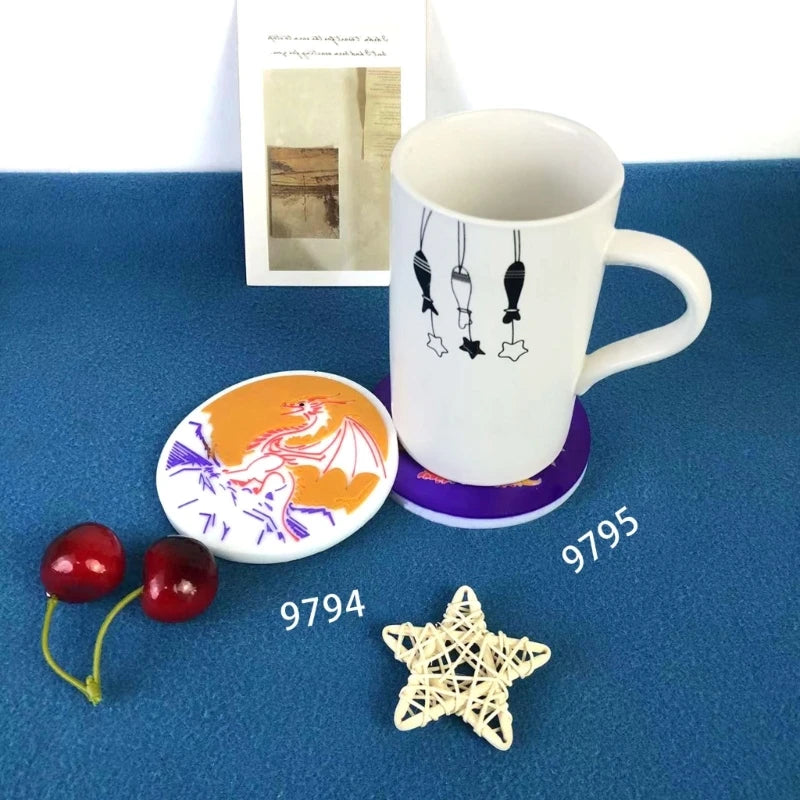 Silicone Dragon Cup Mold Smooth and Flexible Resin Epoxy Molds for Coasters Crafters' Favorite Cup Mat Moulds