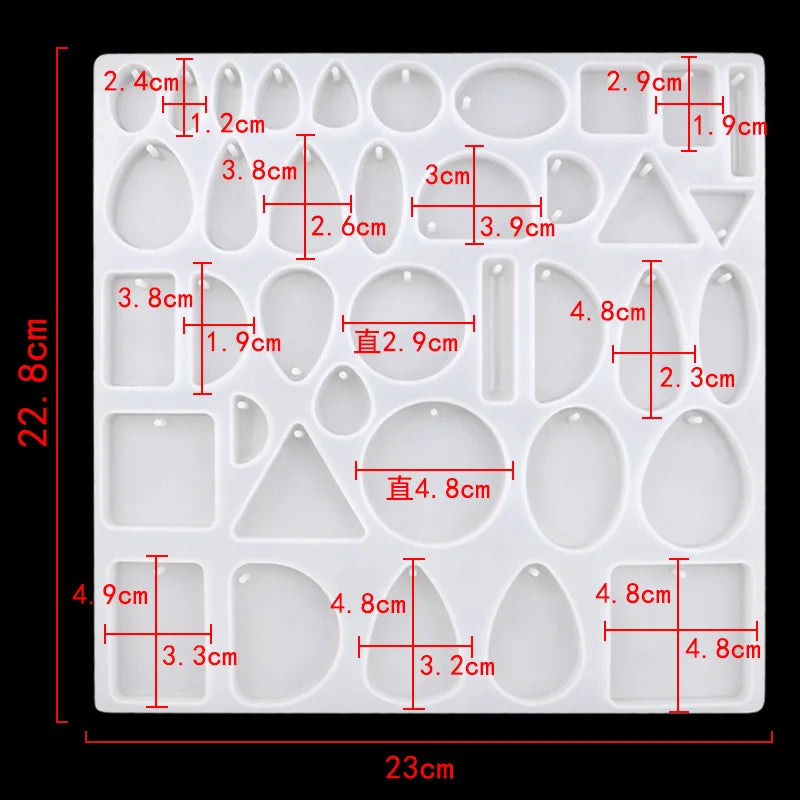 Resin Jewelry Molds for Casting Silicone Molds for Epoxy Resin Pendant Mold for DIY Gem Cabochon Earring Necklace Jewelry Making