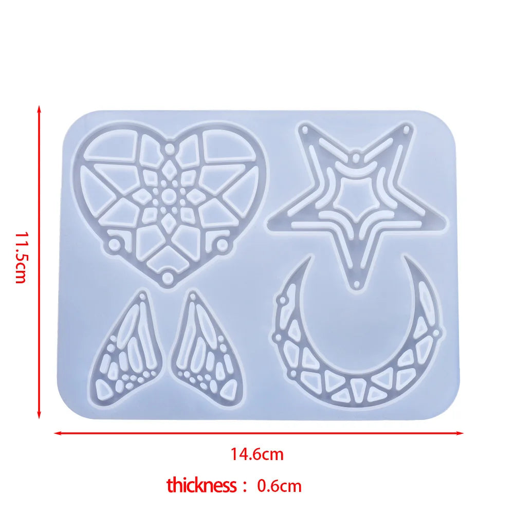 Pendant Silicone Mold Irregular Drop Earring Mold For Craft DIY Charms Necklace And Keychain Crystal Epoxy Resin Jewelry Making