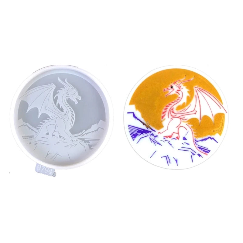 Silicone Dragon Cup Mold Smooth and Flexible Resin Epoxy Molds for Coasters Crafters' Favorite Cup Mat Moulds
