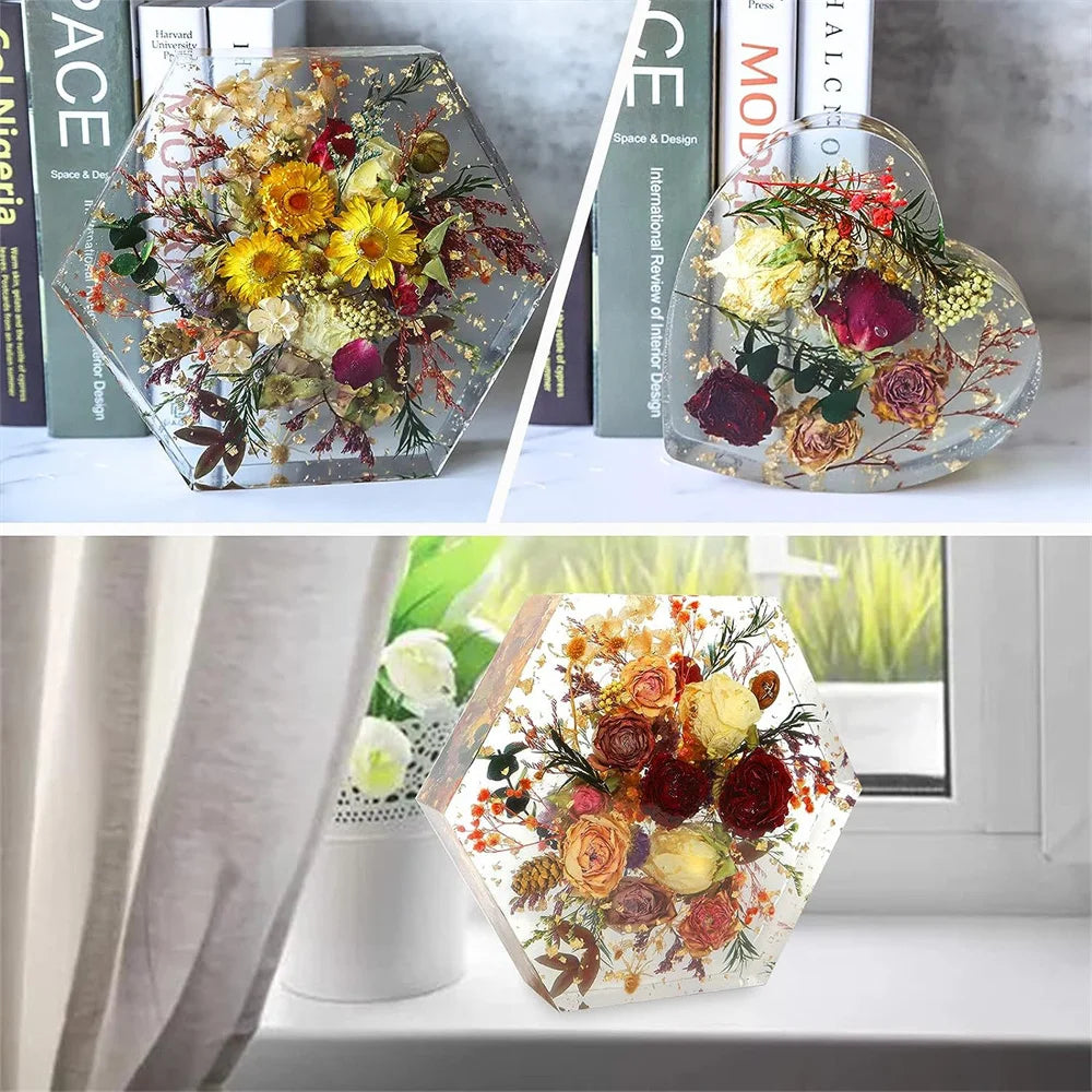 Large Resin Molds Silicone, Epoxy Resin Casting Craft Mold for Flower Preservation Bookends DIY Art Jewelry Making Tools