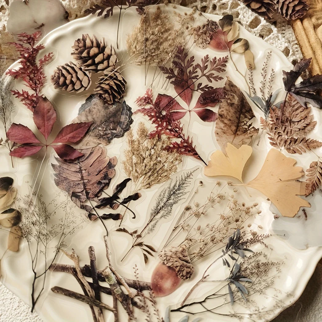 40 pcs Rose Plant PET Stickers Flowers And Leaf Scrapbook Deco Sticker Label Diary stationery Junk Journal Planner Materials