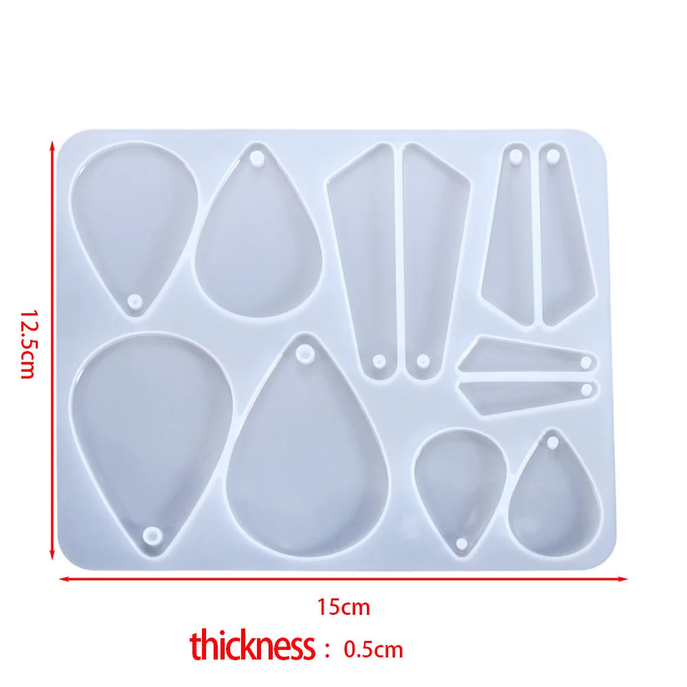 Pendant Silicone Mold Irregular Drop Earring Mold For Craft DIY Charms Necklace And Keychain Crystal Epoxy Resin Jewelry Making