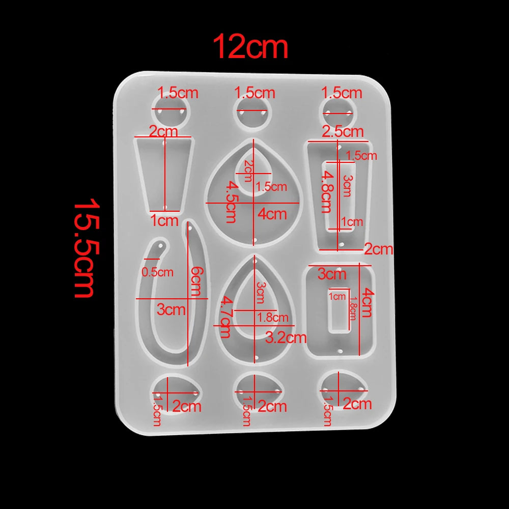 Pendant Silicone Mold Irregular Drop Earring Mold For Craft DIY Charms Necklace And Keychain Crystal Epoxy Resin Jewelry Making