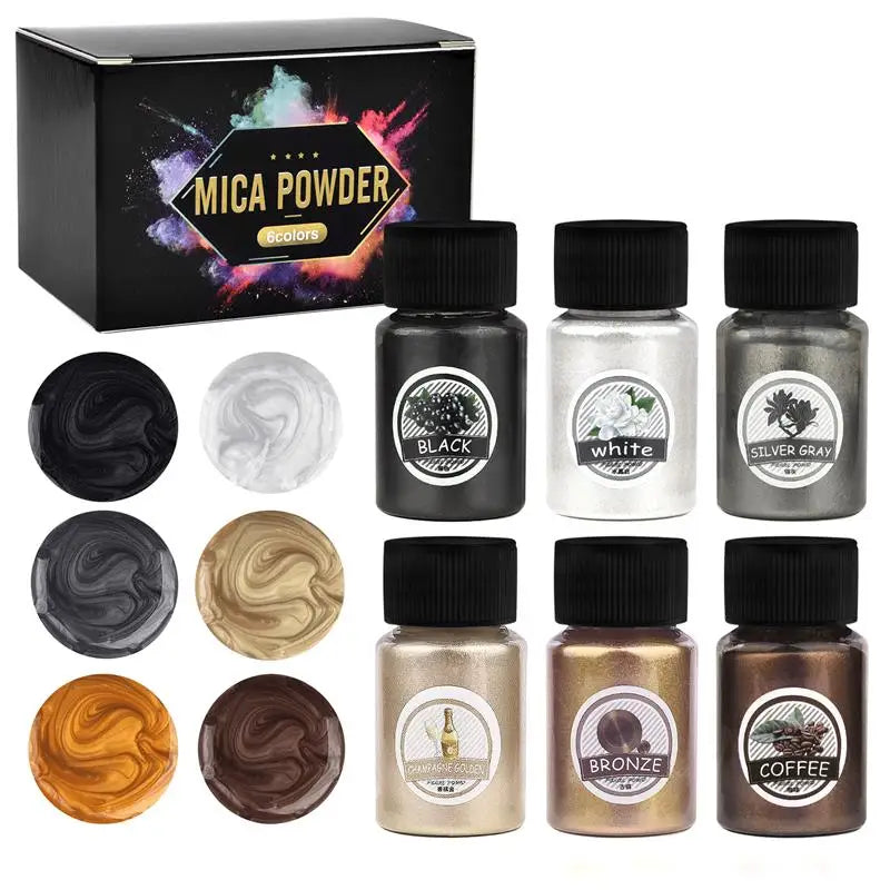 6/24/30Pcs-Set Epoxy Resin Dye Mica Powder Powdered Pigments Set Resin Mica Pearlescent Resin Pearl Box-Packed Micas Colorants