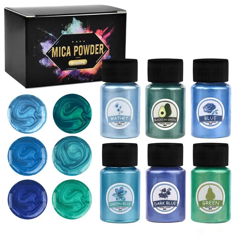 6/24/30Pcs-Set Epoxy Resin Dye Mica Powder Powdered Pigments Set Resin Mica Pearlescent Resin Pearl Box-Packed Micas Colorants