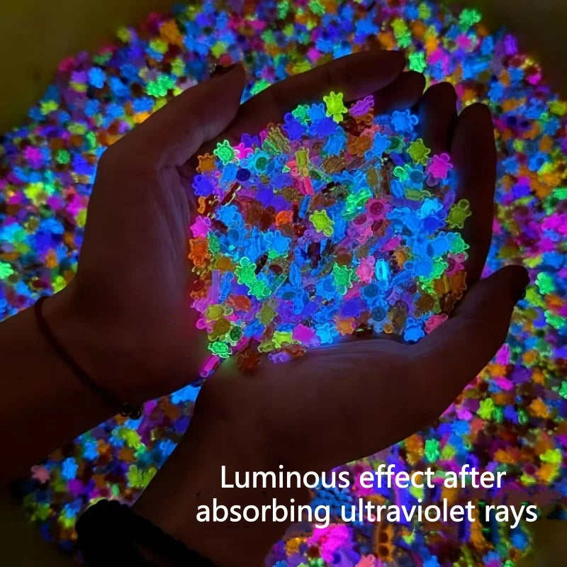 100/500 pcs Glow in The Dark Resin Turtle Figurines Cute Miniatures for Fairy Garden Micro Landscape Dollhouse Decor Crafts