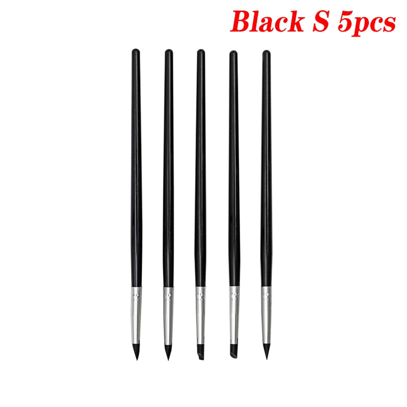 5Pcs Dental Resin Silicone Shaping Pen Brush Art Brush Dentistry Composite Cement Porcelain Teeth Shaping DIY Drawing Tool