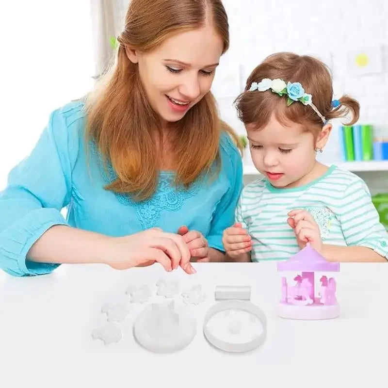 Carousel Resin Epoxy Molds Silicone Kit Merry Go Round Casting Mold for Epoxy Resin DIY Decoration Crafts Desktop Ornament Home