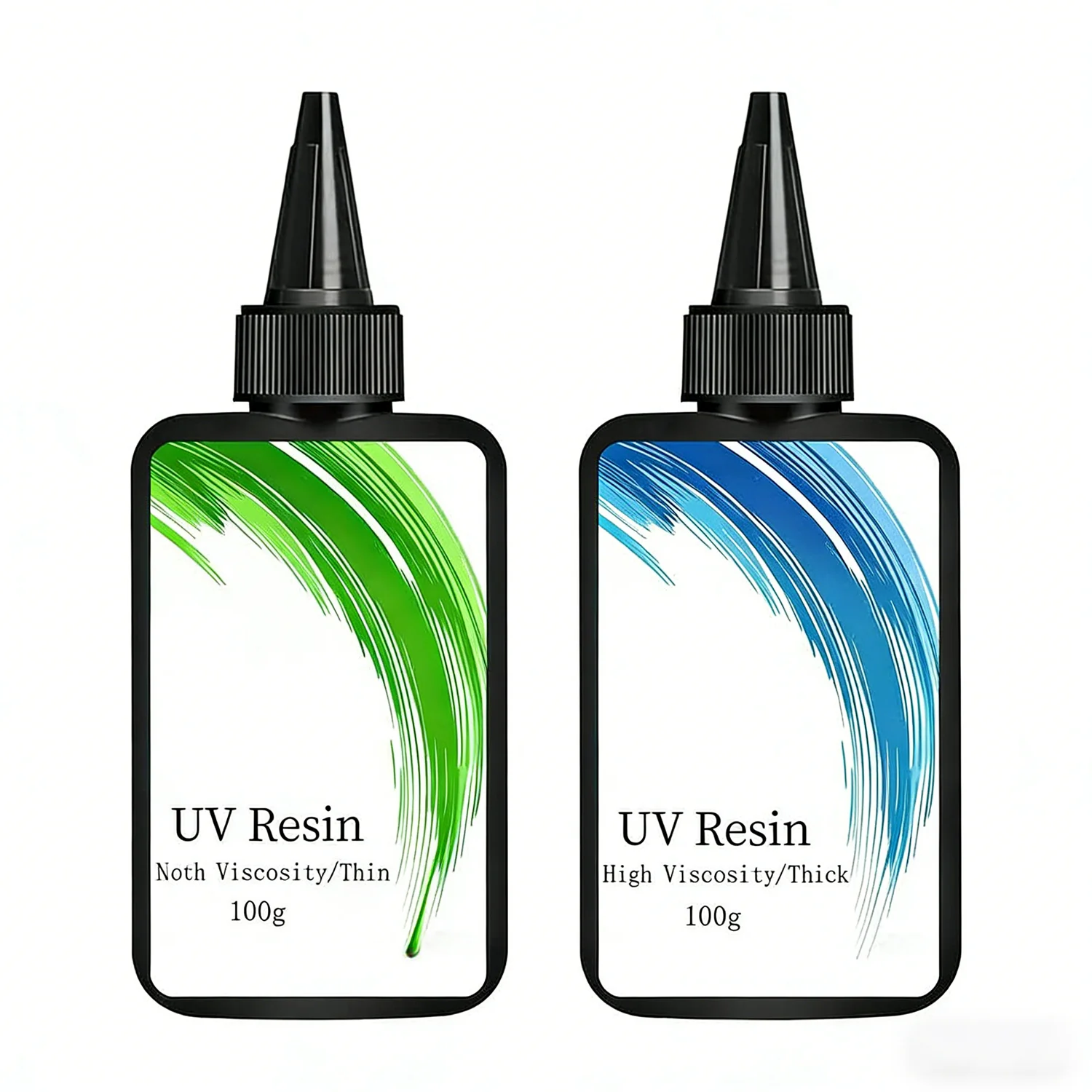 100g Medium Low High Viscosity UV Resin Glue, rigid ultraviolet transparent UV resin, fast curing UV light curing resin glue for