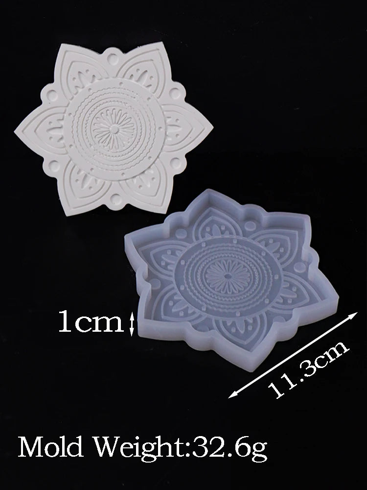 Flower Coaster Silicone Mold Epoxy Resin Crystal Plaster Concrete Mold DIY Round Coffee Wine Glass Tea Coaster Tray Home Decor