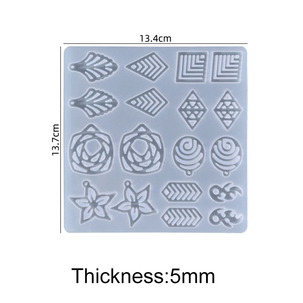 Pendant Silicone Mold Irregular Drop Earring Mold For Craft DIY Charms Necklace And Keychain Crystal Epoxy Resin Jewelry Making