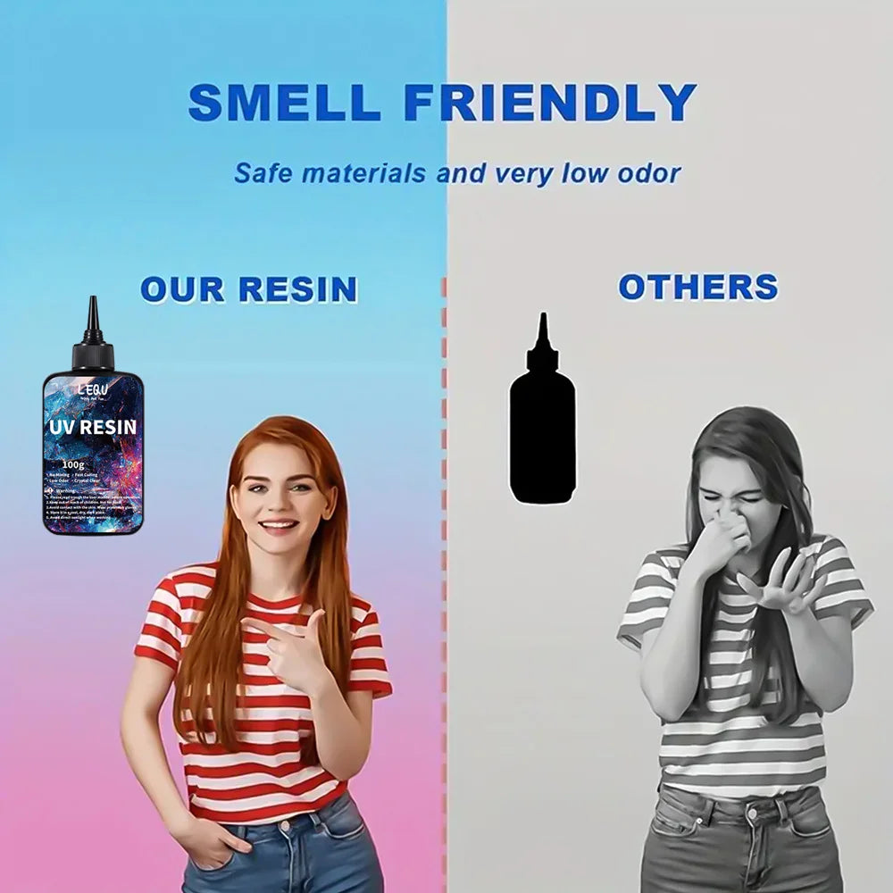 100g UV Resin Clear,Hard,Upgraded Crystal Clear Epoxy Resin Up Premixed UV Cure Resin for Craft Jewelry Making