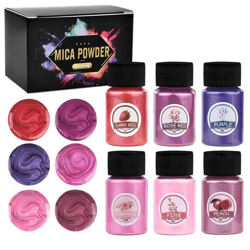 6/24/30Pcs-Set Epoxy Resin Dye Mica Powder Powdered Pigments Set Resin Mica Pearlescent Resin Pearl Box-Packed Micas Colorants