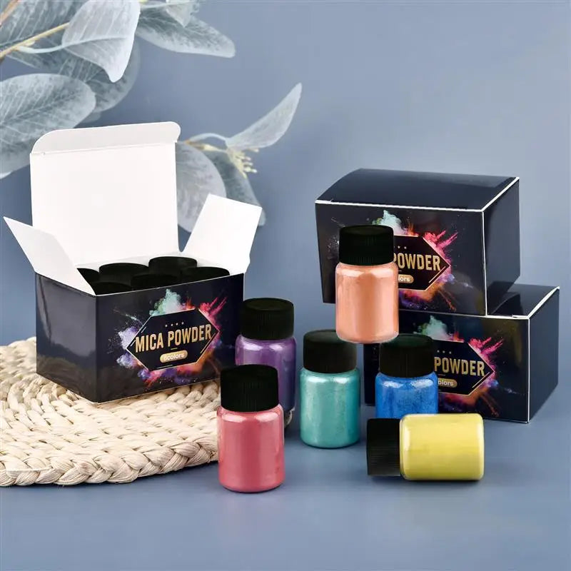 6/24/30Pcs-Set Epoxy Resin Dye Mica Powder Powdered Pigments Set Resin Mica Pearlescent Resin Pearl Box-Packed Micas Colorants