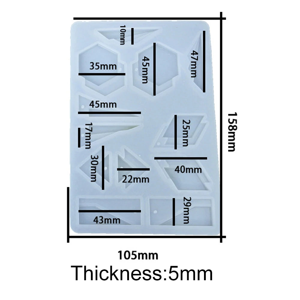 Pendant Silicone Mold Irregular Drop Earring Mold For Craft DIY Charms Necklace And Keychain Crystal Epoxy Resin Jewelry Making