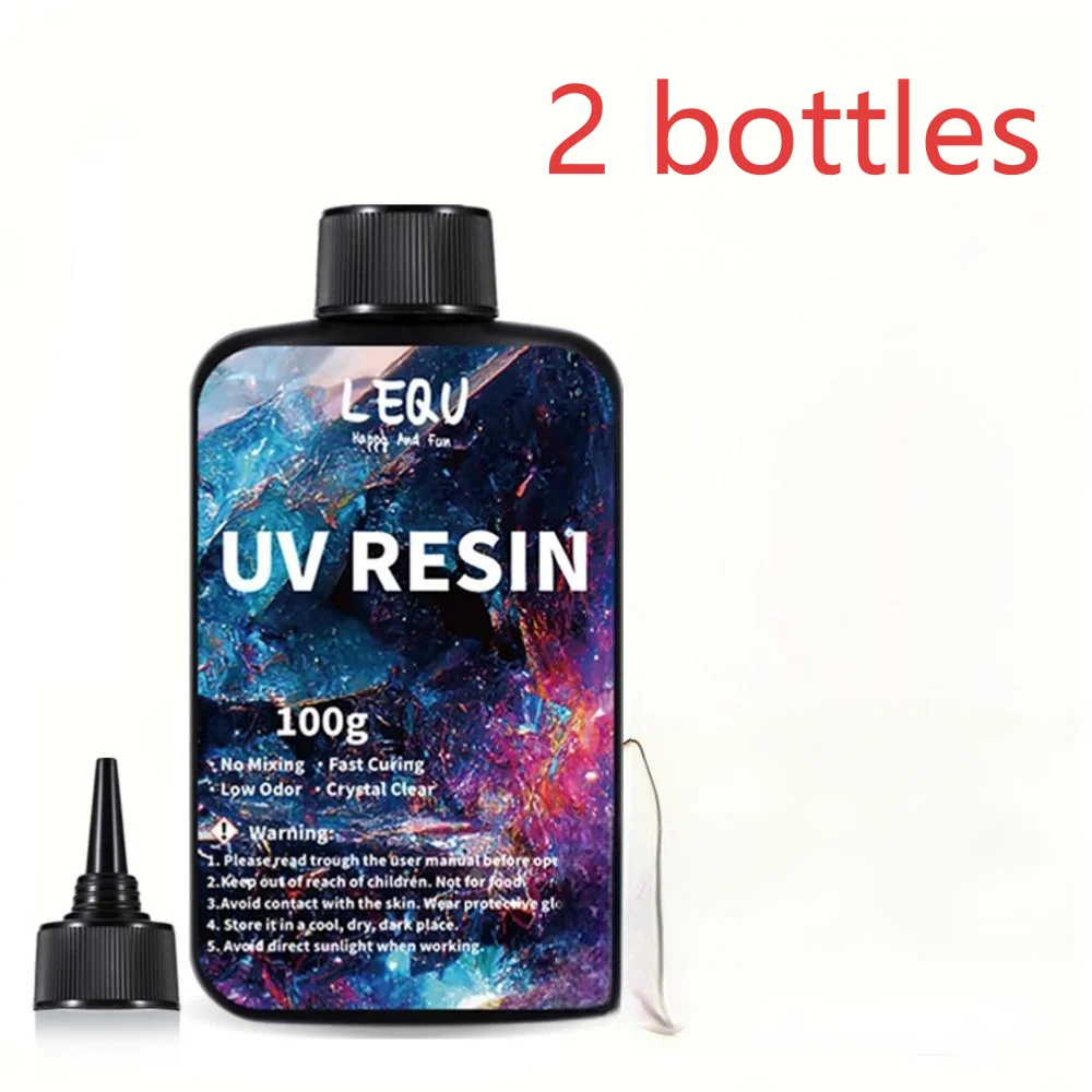 100/200/500/1000g UV Epoxy Resin Glue High Clarity Fast Drying Adhesive High Hardness DIY Supplies For Resin Glue Jewelry Making