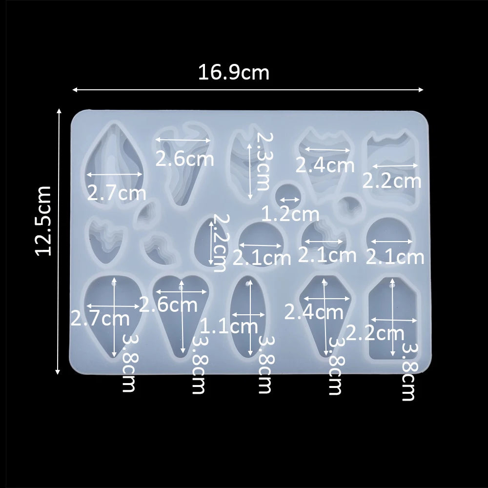 Pendant Silicone Mold Irregular Drop Earring Mold For Craft DIY Charms Necklace And Keychain Crystal Epoxy Resin Jewelry Making