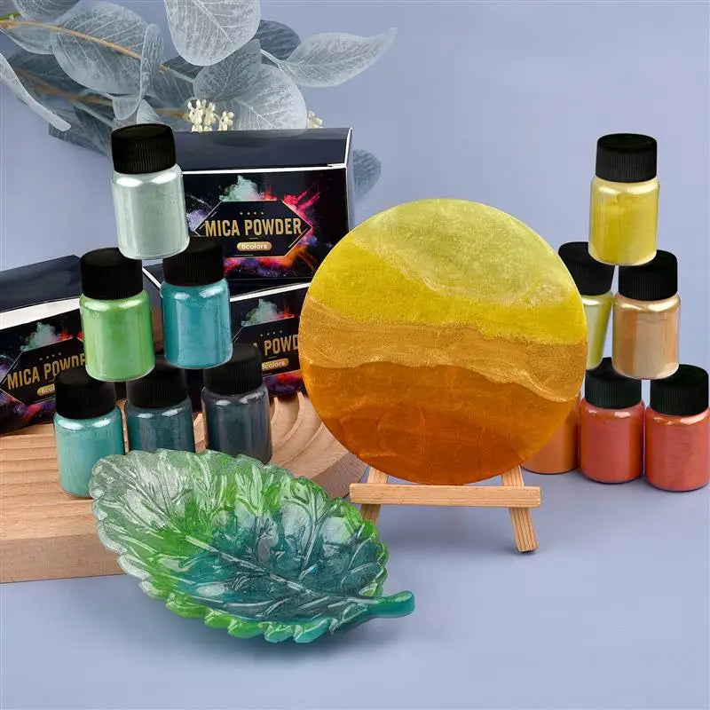 6/24/30Pcs-Set Epoxy Resin Dye Mica Powder Powdered Pigments Set Resin Mica Pearlescent Resin Pearl Box-Packed Micas Colorants