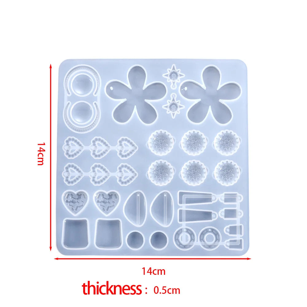 Pendant Silicone Mold Irregular Drop Earring Mold For Craft DIY Charms Necklace And Keychain Crystal Epoxy Resin Jewelry Making