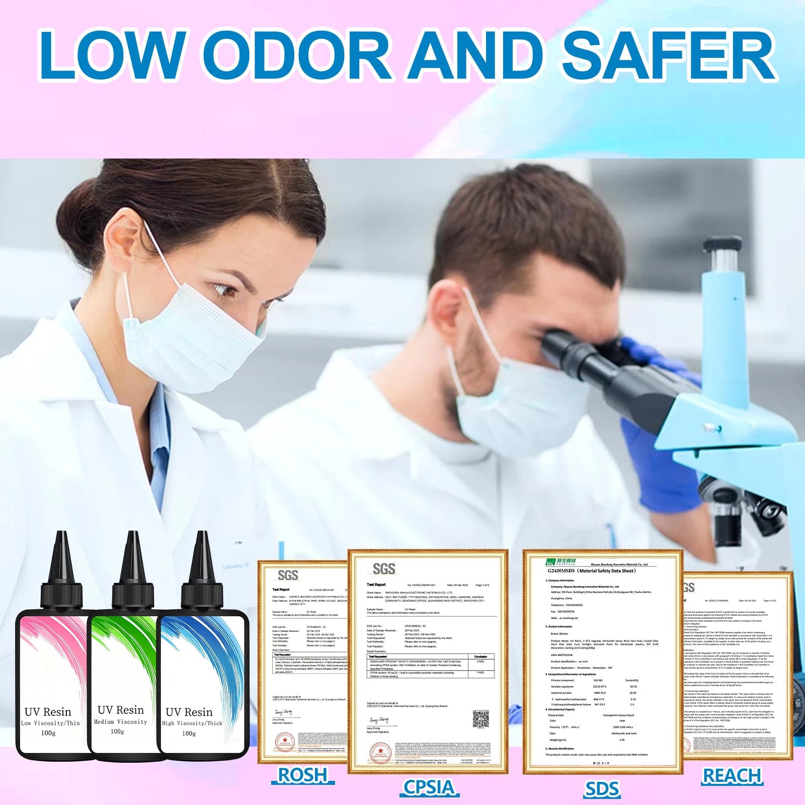 100g Medium Low High Viscosity UV Resin Glue, rigid ultraviolet transparent UV resin, fast curing UV light curing resin glue for