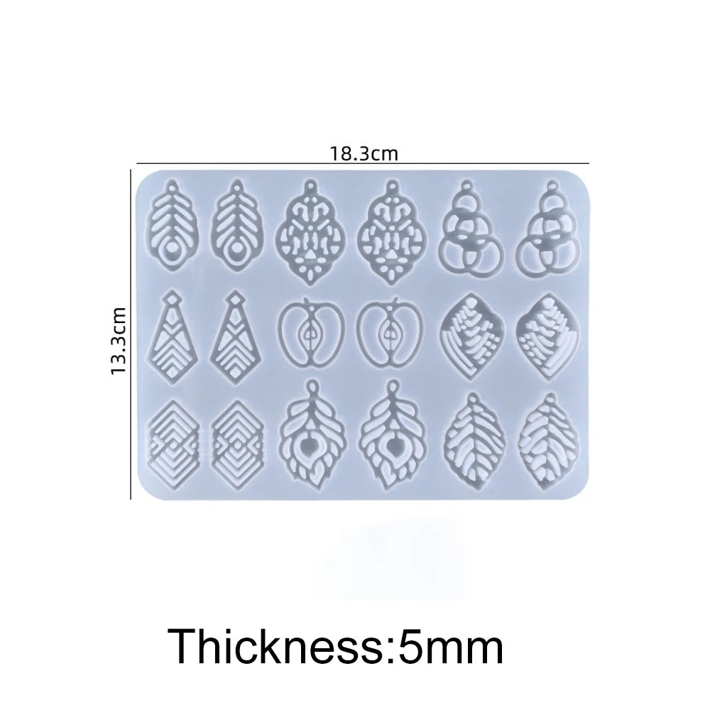 Pendant Silicone Mold Irregular Drop Earring Mold For Craft DIY Charms Necklace And Keychain Crystal Epoxy Resin Jewelry Making