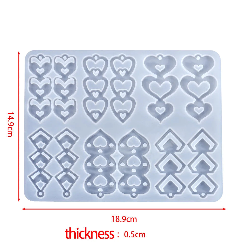 Pendant Silicone Mold Irregular Drop Earring Mold For Craft DIY Charms Necklace And Keychain Crystal Epoxy Resin Jewelry Making