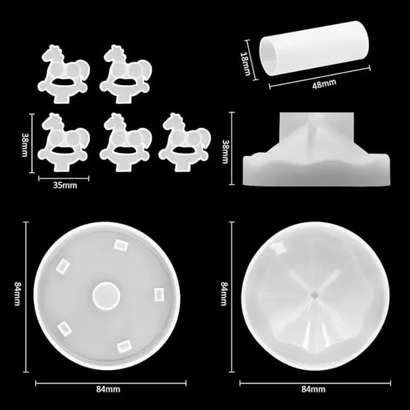 Carousel Resin Epoxy Molds Silicone Kit Merry Go Round Casting Mold for Epoxy Resin DIY Decoration Crafts Desktop Ornament Home