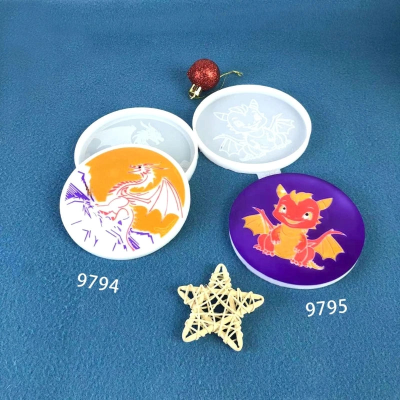 Silicone Dragon Cup Mold Smooth and Flexible Resin Epoxy Molds for Coasters Crafters' Favorite Cup Mat Moulds