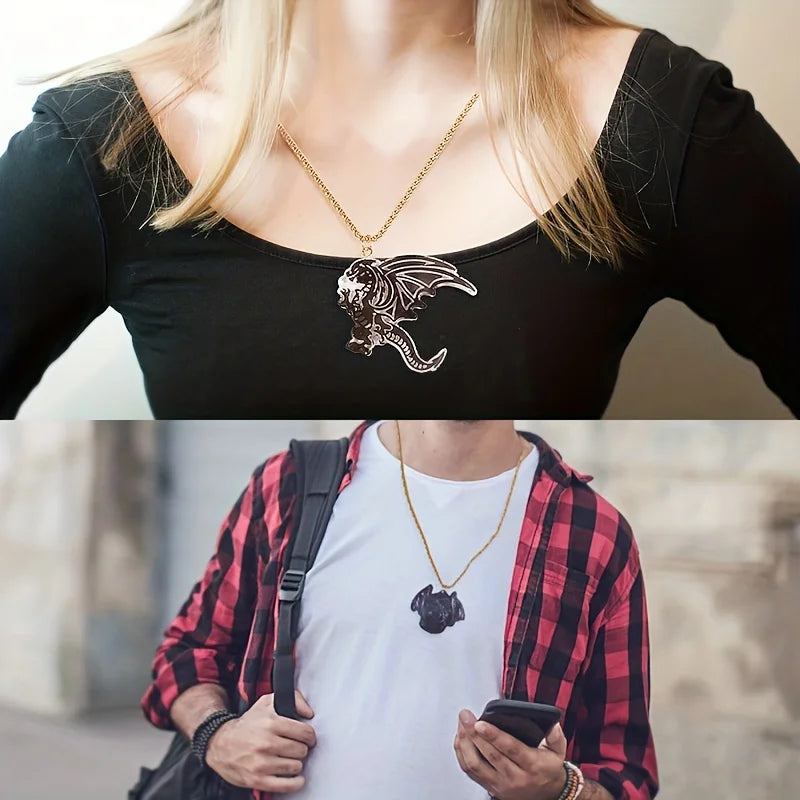 1pc DIY Epoxy Resin Dragon And Phoenix Pattern Necklace Keychain Silicone Mold Jewelry Pendant Drop Glue Mold