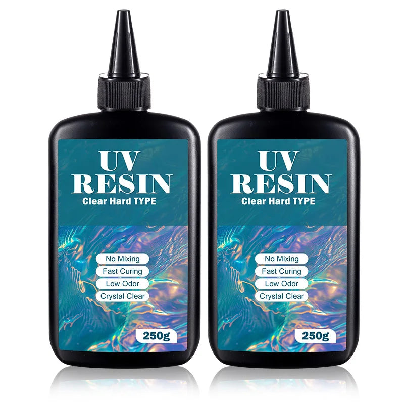 UV Resin Kit with Light Upgraded Hard Type Crystal Clear Ultraviolet Curing UV Resin for Craft DIY Jewelry Making Molds Casting