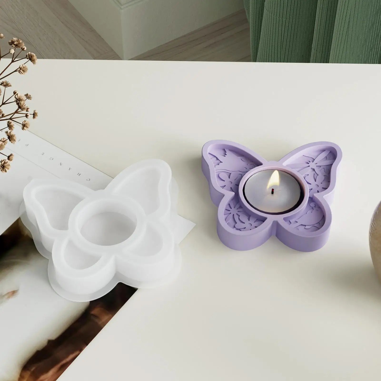 Molds for Resin 3 Pieces Reusable Crafting Tools Candlestick Epoxy Resin Molds Silicone for Wax Plaster Home Decor Art Projects