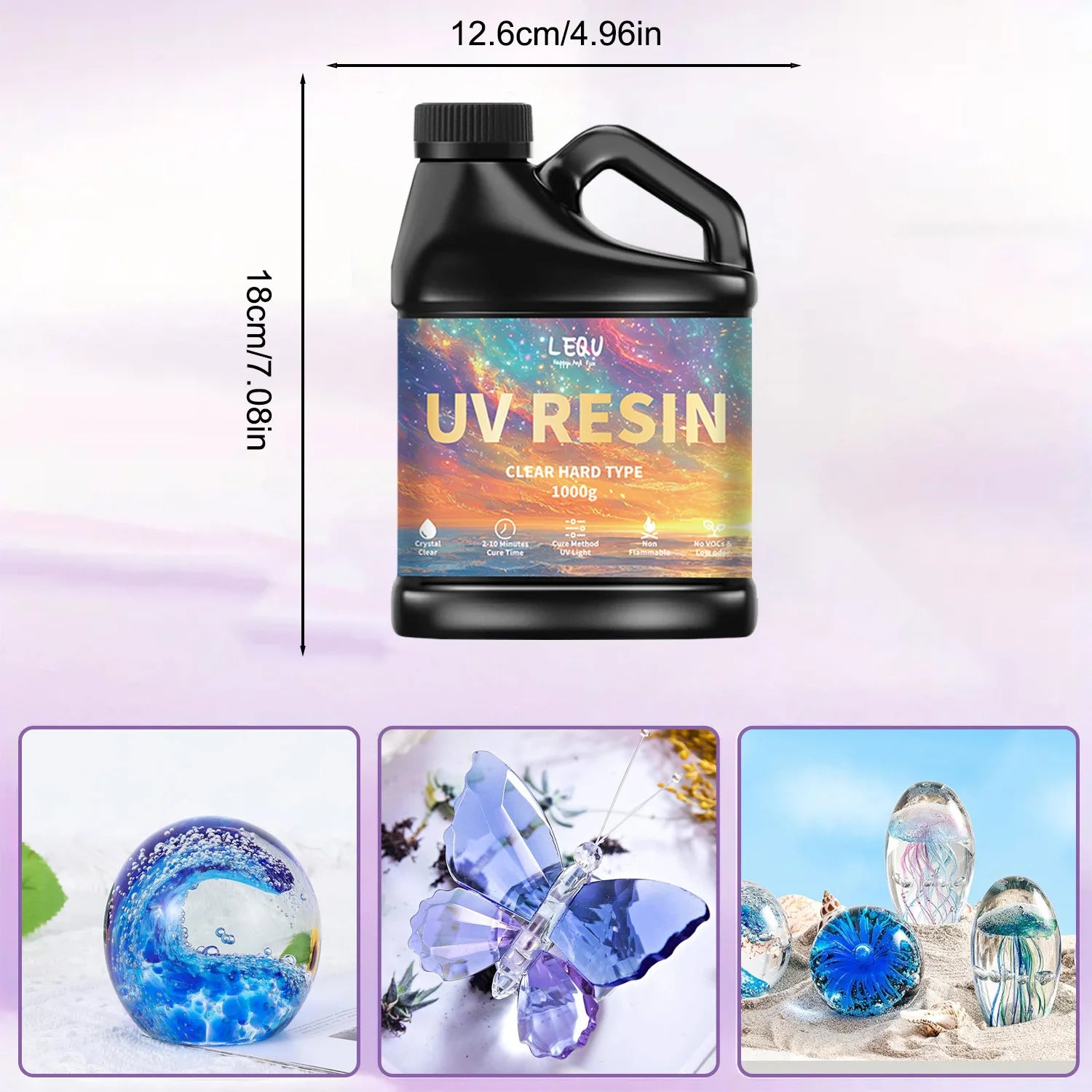 100/200/500/1000g UV Epoxy Resin Glue High Clarity Fast Drying Adhesive High Hardness DIY Supplies For Resin Glue Jewelry Making