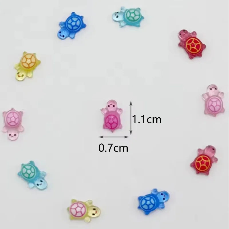 100/500 pcs Glow in The Dark Resin Turtle Figurines Cute Miniatures for Fairy Garden Micro Landscape Dollhouse Decor Crafts