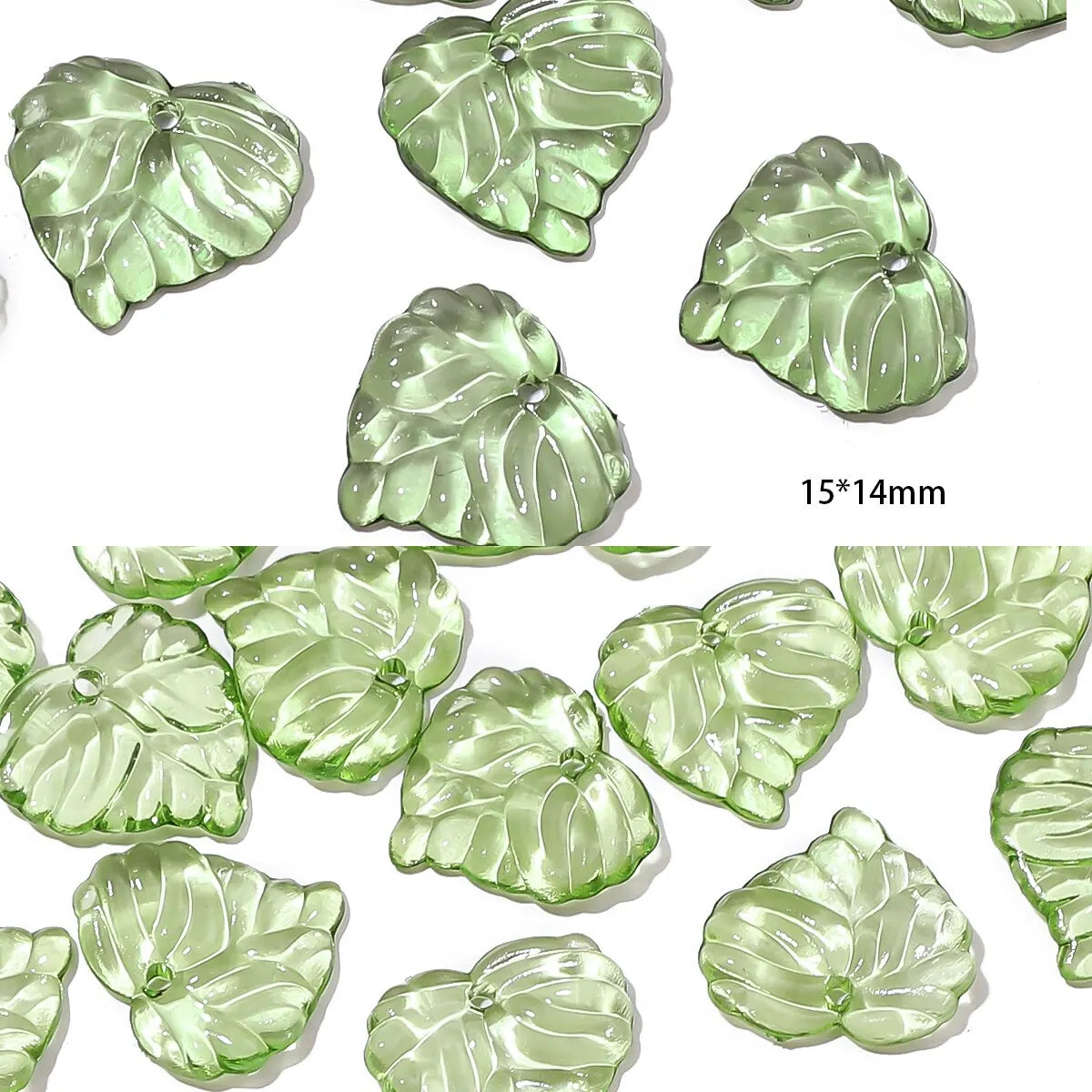 100pcs Acrylic Mini Small Tree Leaf Hand Beaded DIY Handmade Necklace Earrings Loose Bead Separated Bead Jewelry Accessory Mater