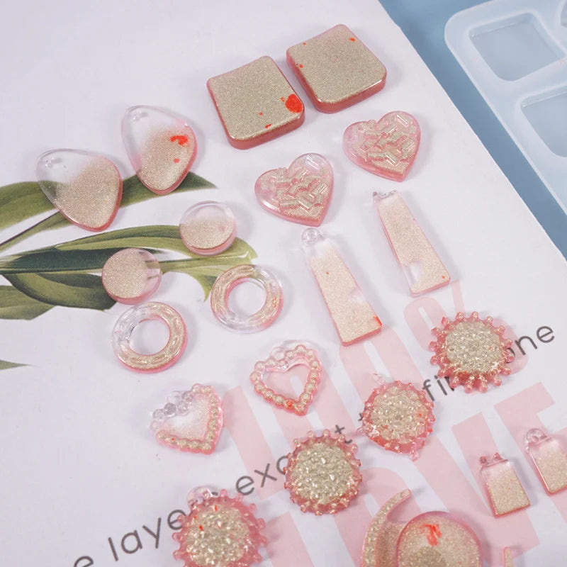 Pendant Silicone Mold Irregular Drop Earring Mold For Craft DIY Charms Necklace And Keychain Crystal Epoxy Resin Jewelry Making